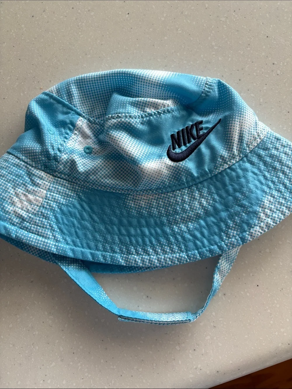 Nike Light Blue and White Tie-Dye Bucket Hat-Infant